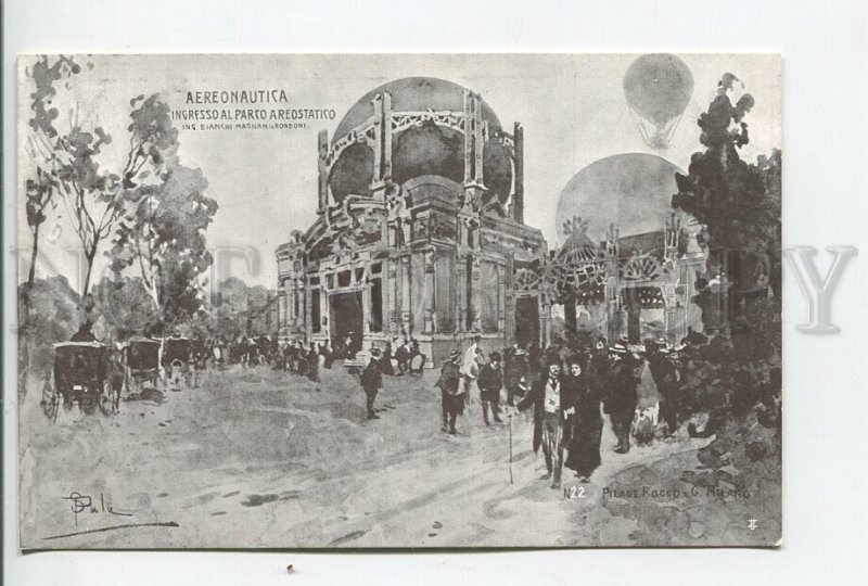 460438 Italy 1906 year Milan EXPO exhibition Balloon by Palanti Vintage postcard