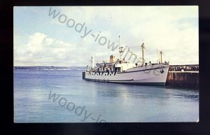f2509 - Scilly Isles Ferry - Scillonian at St.Marys - built 1956 - postcard