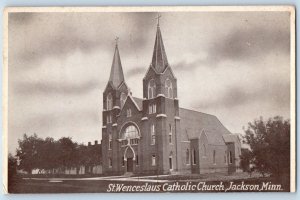 Jackson Minnesota Postcard St Wenceslaus Catholic Church Building Exterior 1921