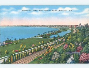 Unused Linen PARK SCENE Milwaukee Wisconsin WI H2292