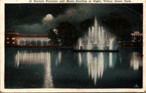 Pennsylvania Willow Grove Park Electric Fountain and Music Pavilion At Night