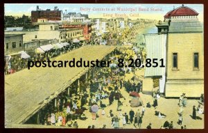 h3799 - LONG BEACH California Postcard 1920s Municipal Band Stand