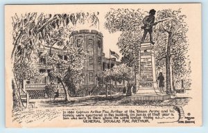 LITTLE ROCK, AR ~ GENERAL MacARTHUR Birthplace Artist's Scene c1940s  Postcard