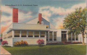 Postcard Adams Street USO Brownwood Texas TX