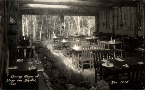 Big Sur California CA River Inn Dining Room Real Photo Vintage Postcard