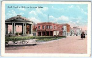 HAVANA, CUBA   Street Scene BAND STAND at MALECON  ca 1910s-20s  Postcard