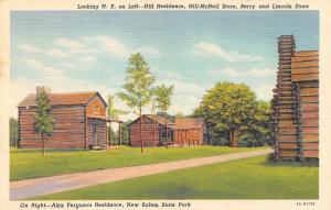 Illinois,  NEW SALEM STATE PARK-HILL & FERGUSON HOMES, ETC.  c1940's  Postcard