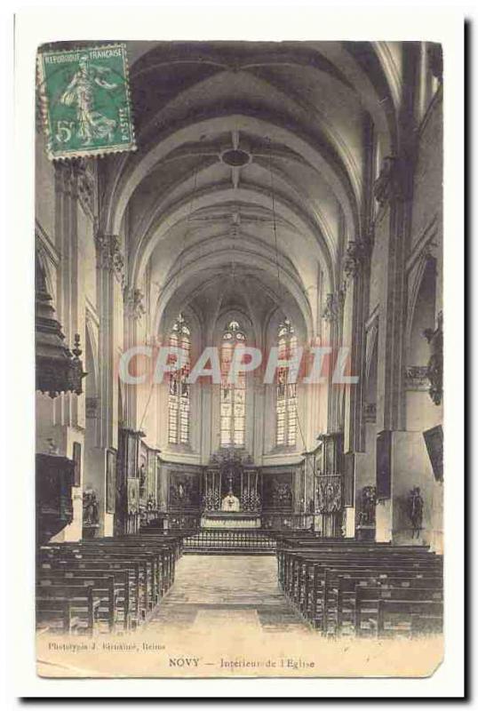 Novy Old Postcard Interior of & # 39eglise