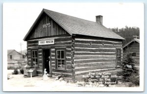 RPPC CUSTER, SD South Dakota~ Roadside Historic BLACK HILLS CABIN 1940s Postcard