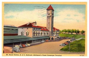 Postcard TRAIN STATION SCENE Baltimore Maryland MD AT7459