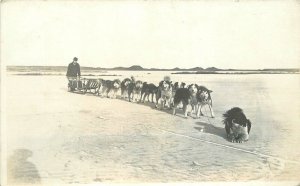 Postcard RPPC Alaska Husky Dog Team winter C-1910 23-6704