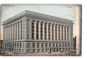 Chicago Illinois IL Creased Damaged Postcard 1906 New Courthouse