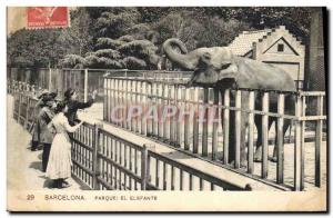 Postcard Old Elephant Barcelona Parque El Elefante