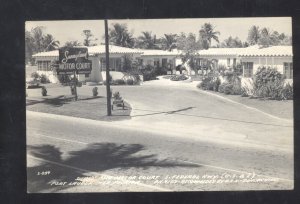 RPPC FORT LAUDERDALE FLORIDA FEDERAL HIGHWAY MOTEL VINTAGE REAL PHOTO POSTCARD