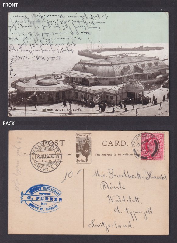 Vintage Postcard United Kingdom Ramsgate New Pavilion 1906