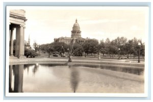 c1930's State Capitol From Civic Center Trolley Denver CO RPPC Photo Postcard 