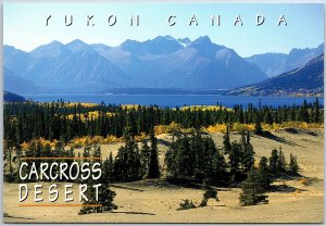 VINTAGE CONTINENTAL SIZED POSTCARD CARCROSS DESERT KLONDIKE HIGWAY YUKON CANADA