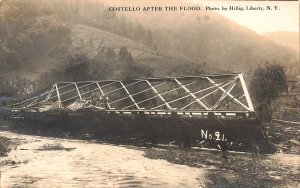 Liberty NY Costello After The Flood, Real Photo Postcard