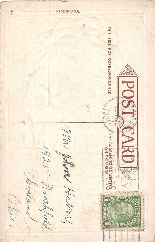 F24/ Santa Claus Merry Christmas Postcard c1910 Tree Holly 17