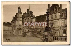 Old Postcard Palais De Fontainebleau The iron staircase Staire horse like a h...