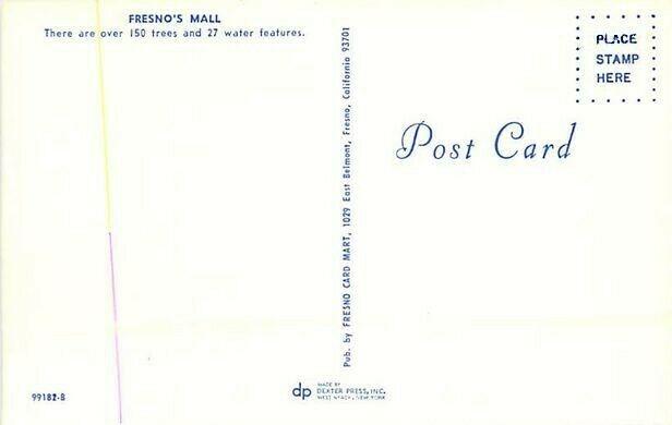 CA, Fresno, California, Fresno Mall, Fountain, Dexter Press No. 99182-B