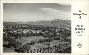 Palm Springs CA Birdseye View Frasher's Real Photo Postcard