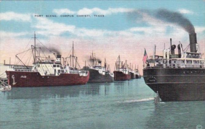 Texas Corpus Christi Cargo Ships In The Port