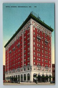 Indianapolis IN-Indiana, Hotel Severin Linen Postcard 