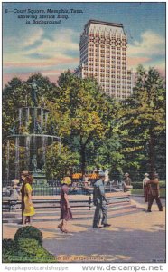 Court Square Showing Sterick Building Memphis Tennessee Curteich