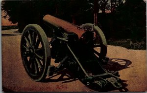 c1910 GERMANY CANNON GRUSS VOM SCHIESSPLATZ WAHN POSTCARD 14-126