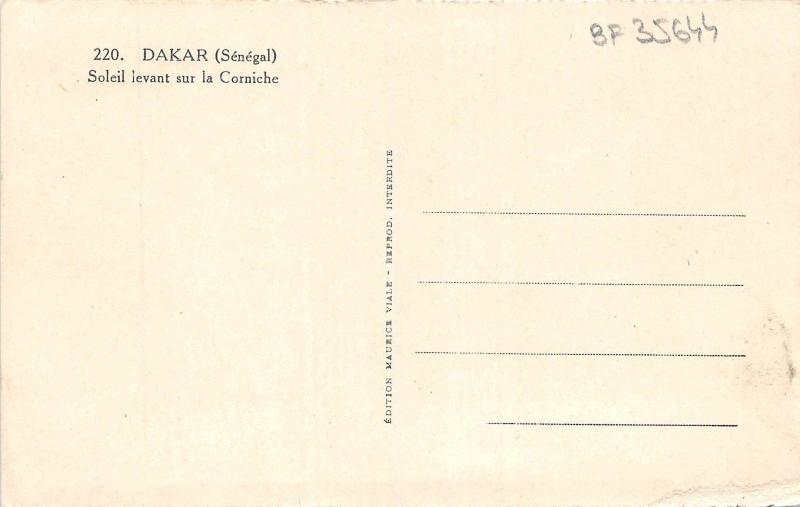 BF35644 soleil levant sur la corniche dakar senegal   front/back scan