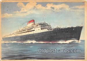 Ship Postcard Post Card Italian Line, New York, USA MV Vulcania Ship Postcard...