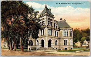 U.S. Post Office Montpelier Vermont VT Grounds & Historical Building Postcard