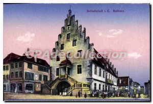 Postcard Old Schlettstadt IE Rathaus