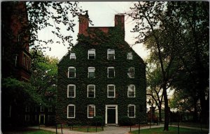 Postcard Harvard University Massachusetts Hall Cambridge MA College T4