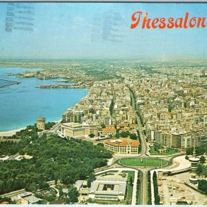 c1970s Thessaloniki, Greece Aerial View City Harbor Coast Chrome 4x6 PC M27