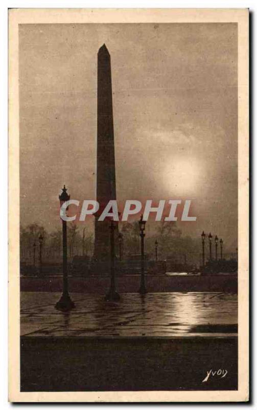 Old Postcard Paris Picturesque L & # 39Obelisque Place De La Concorde