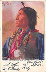 Chief Wolf Robe Cheyenne Indian Postcard