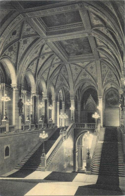 Lot 8 postcards Budapest Hungarian Parliament Building interior Hungary