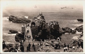 France Biarritz Rocher de la Vierge Vintage RPPC C182