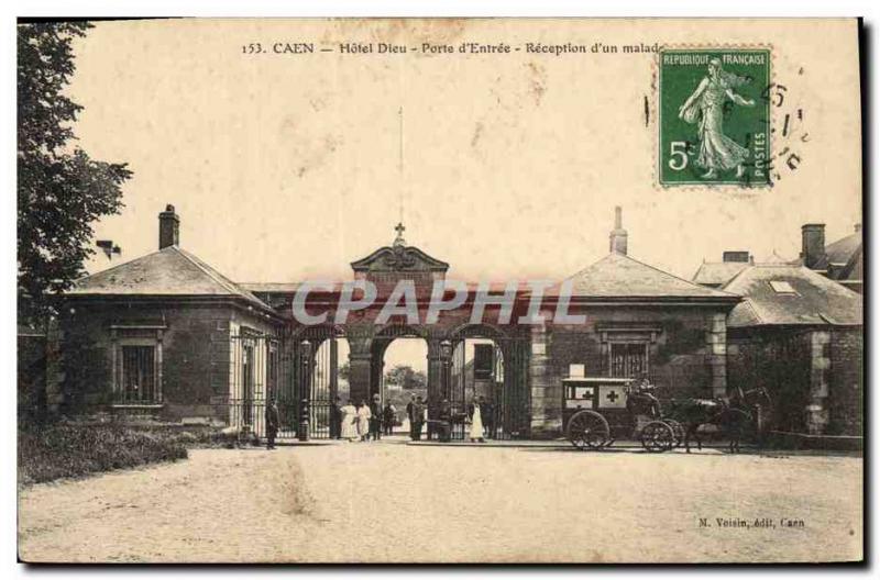 Postcard Old Hotel Dieu Caen Porte d & # & # 39entree receipt of sick 39un Re...