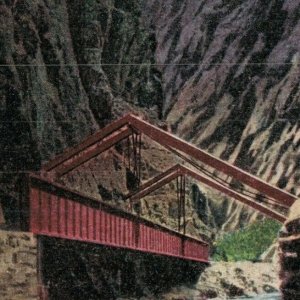 USA Moonlight in the Royal Gorge Colorado Vintage Postcard 07.64