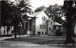 A55/ Fort Atkinson Wisconsin Wi Postcard Photo RPPC 40s Christian Science Church