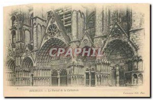 Old Postcard Bourges Cathedrale Portal