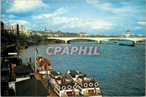 'Postcard Modern View of the Thames Embankment and Cleopatra''s Needle Charter'