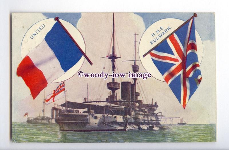 na5779 - Royal Navy Warship - HMS Bulwark - postcard