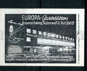 500298 GERMANY ADVERTISING Europa cafe Old match label