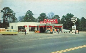 GA, Folkston, Georgia, 3 Way Restaurants Gift Shoppe & Pure Gas Station,50s Cars