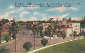 Florida Tampa Davis Boulevard Main Thoroughfare Of Davis Island 1956