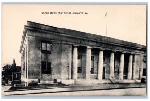 c1910 United States Post Office Building Jennette Pennsylvania Antique Postcard